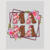 Mama Leopard Print Floral DTF Transfer